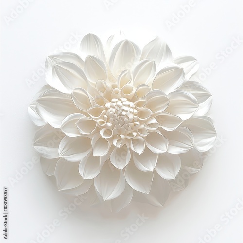 Elegant White Floral Decoration on White Background
