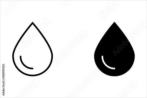 set of Water drops icons. Water drop shape. Vector illustration