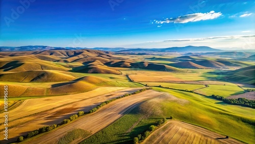 A boundless landscape beneath a clear azure sky beckons explorers and offers a peaceful retreat, inspiring calm thoughts and a spirit of adventure.