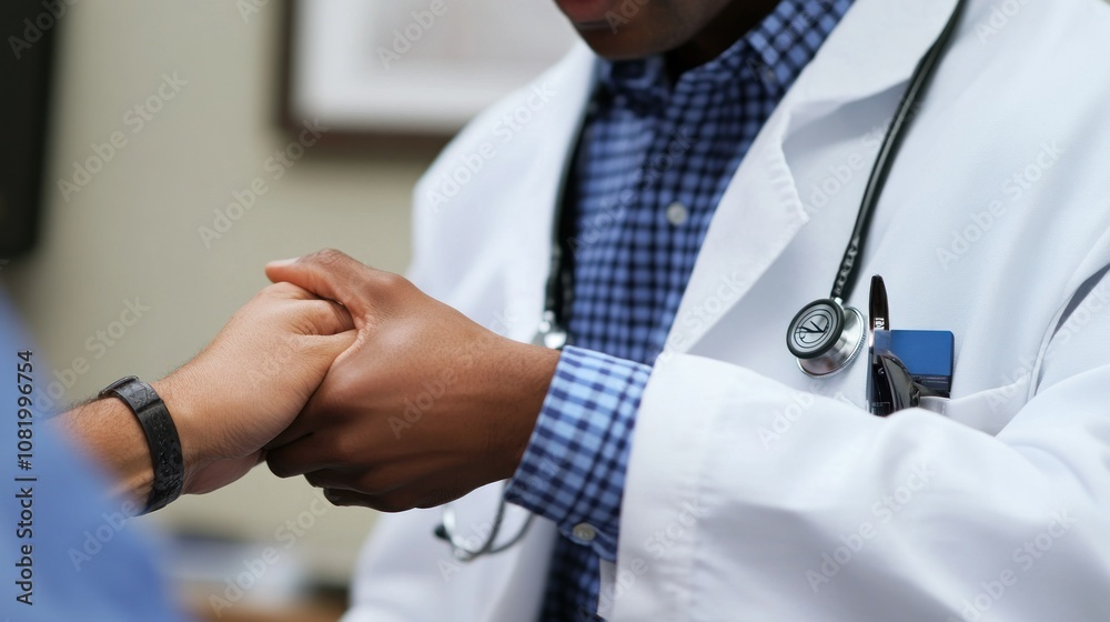 Doctor Holding Patient's Hand in Compassionate Gesture Doctor Holding Patient's Hand in Compassionate Gesture