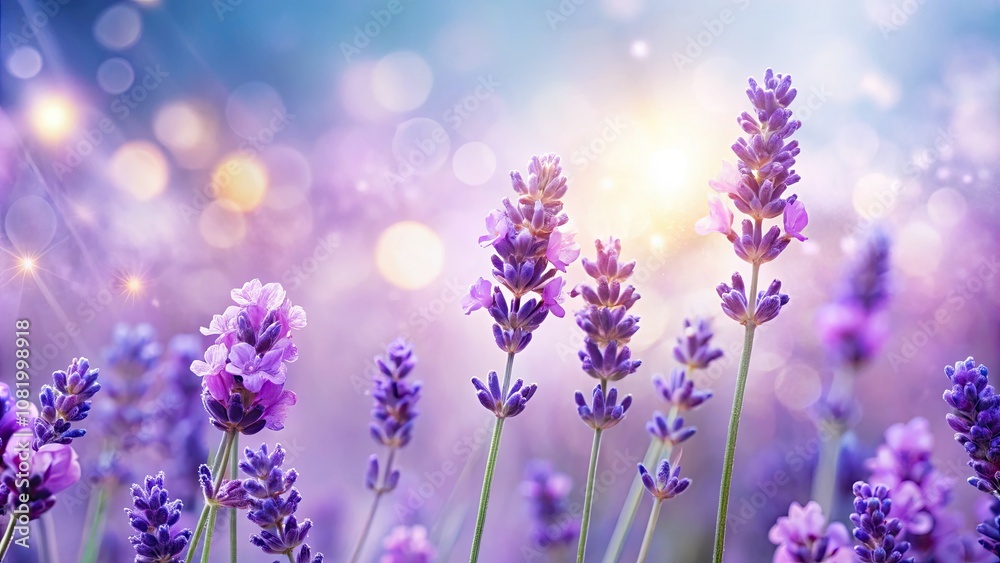A breathtaking array of lavender blooms isolated against a white backdrop, enhanced by a bokeh effect, perfect for floral decoration and design inspiration. A breathtaking array of lavender blooms isolated against a white backdrop, enhanced by a bokeh effect, perfect for floral decoration and design inspiration.