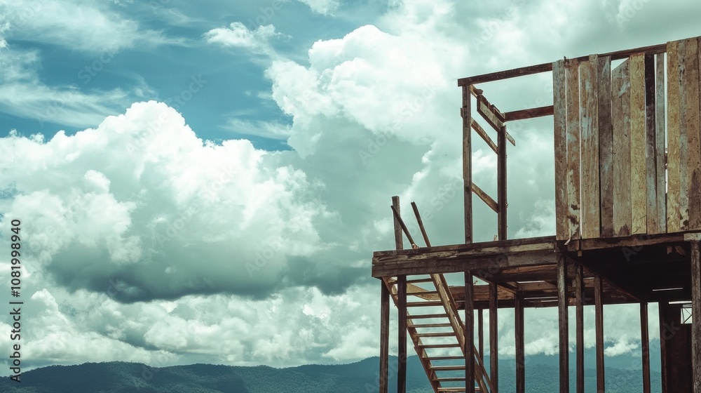 Rustic Structure Against Dramatic Cloudy Sky Rustic Structure Against Dramatic Cloudy Sky