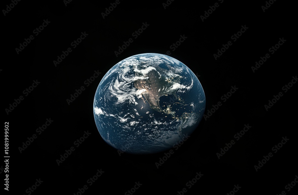Glowing Earth View from Space in Cinematic Style Glowing Earth View from Space in Cinematic Style