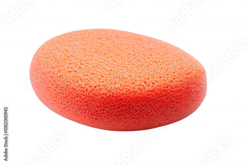 Vibrant orange sponge, transparent background