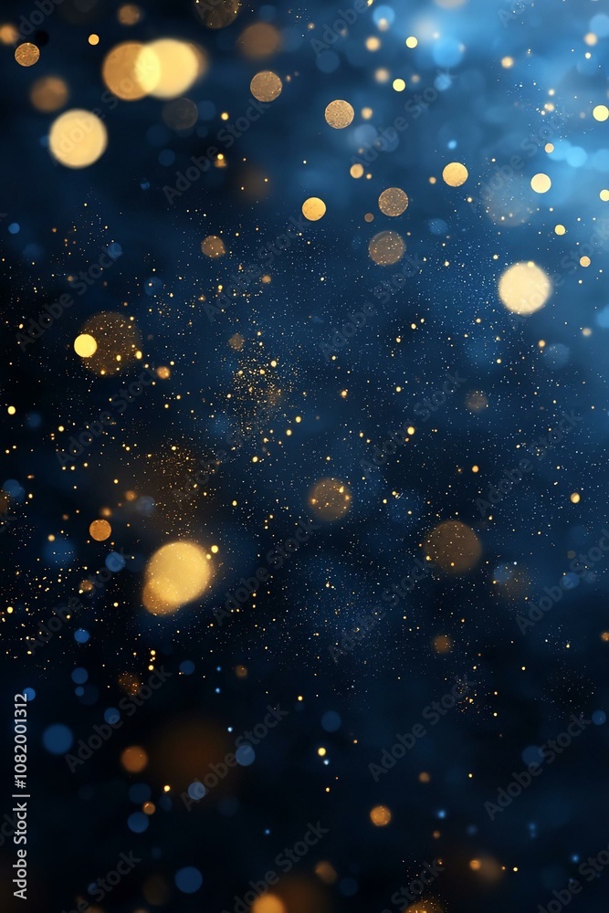 Gold and dark blue fireworks and bokeh in new year eve and copy space. abstract background holiday. Gold and dark blue fireworks and bokeh in new year eve and copy space. abstract background holiday.