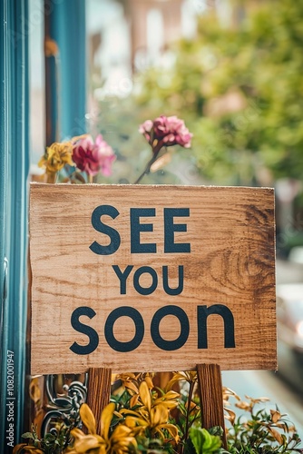 Word writing text 'see you soon'. business photo showcasing used for saying goodbye to someone and going to meet again soon.