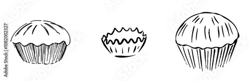 Modern Illustration of a Pie Hand Drawn Dessert Cartoon