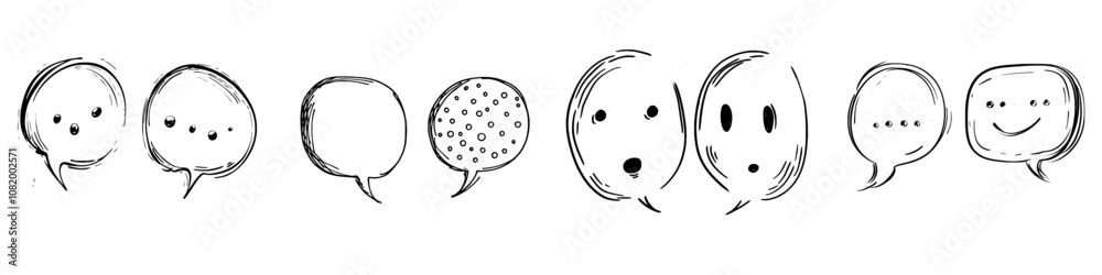 Animated doodle chat bubbles icon design Animated doodle chat bubbles icon design