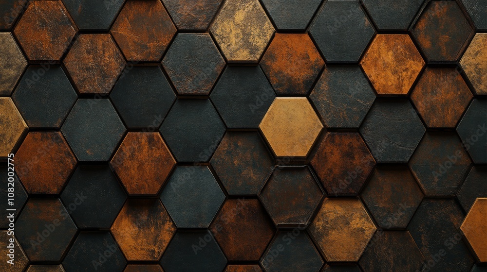 Textured Hexagonal Tiles with Earthy Tones and Unique Patterns for Contemporary Interior Design and Home Renovation Projects Textured Hexagonal Tiles with Earthy Tones and Unique Patterns for Contemporary Interior Design and Home Renovation Projects