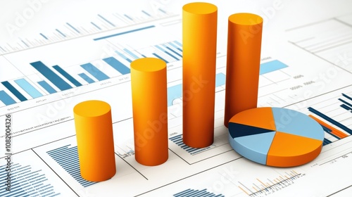 A colorful graphic representation of data, featuring bar graphs and a pie chart, illustrating trends and statistical information in a clear format.