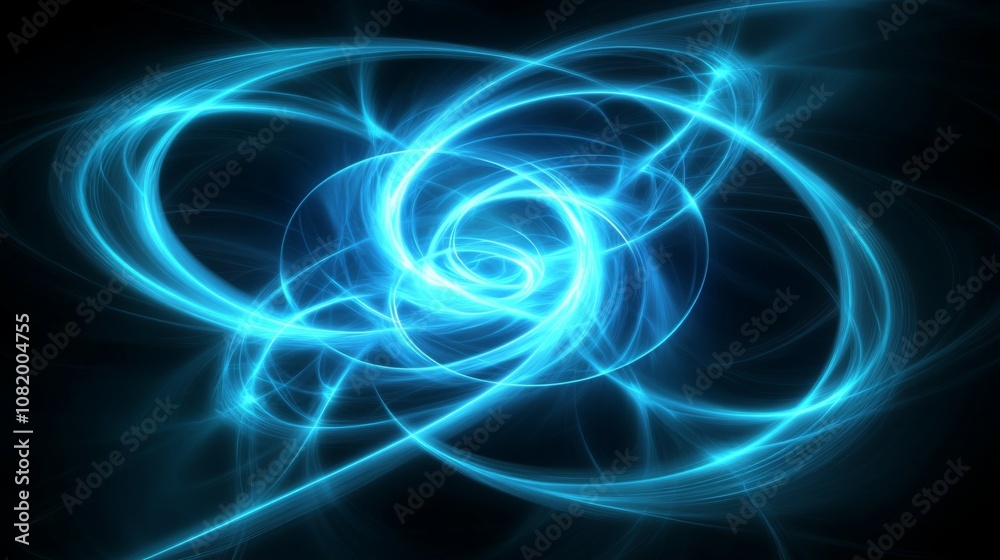 Abstract Blue Light Waves with Swirling Patterns in a Dark Background, Creating a Mystical and Ethereal Digital Artwork for Creative Visual Projects Abstract Blue Light Waves with Swirling Patterns in a Dark Background, Creating a Mystical and Ethereal Digital Artwork for Creative Visual Projects
