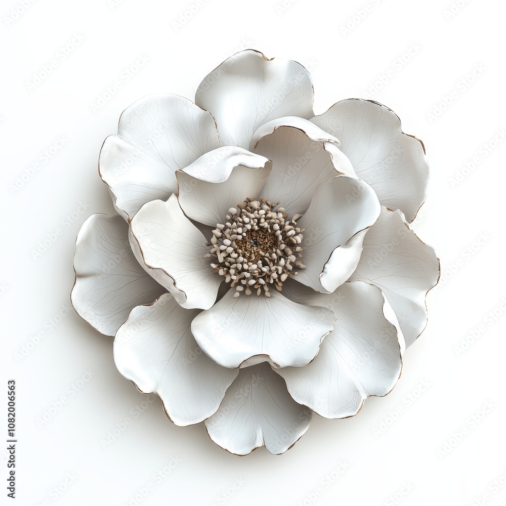 Elegant White Flower with Delicate Petals and Center Elegant White Flower with Delicate Petals and Center