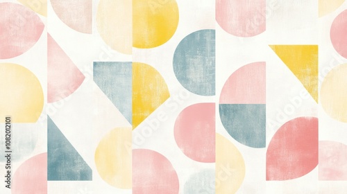 Wallpaper Mural Abstract Geometric Shapes in Soft Pastel Colors Creating a Modern Background or Texture for Art, Design, and Creative Projects Torontodigital.ca