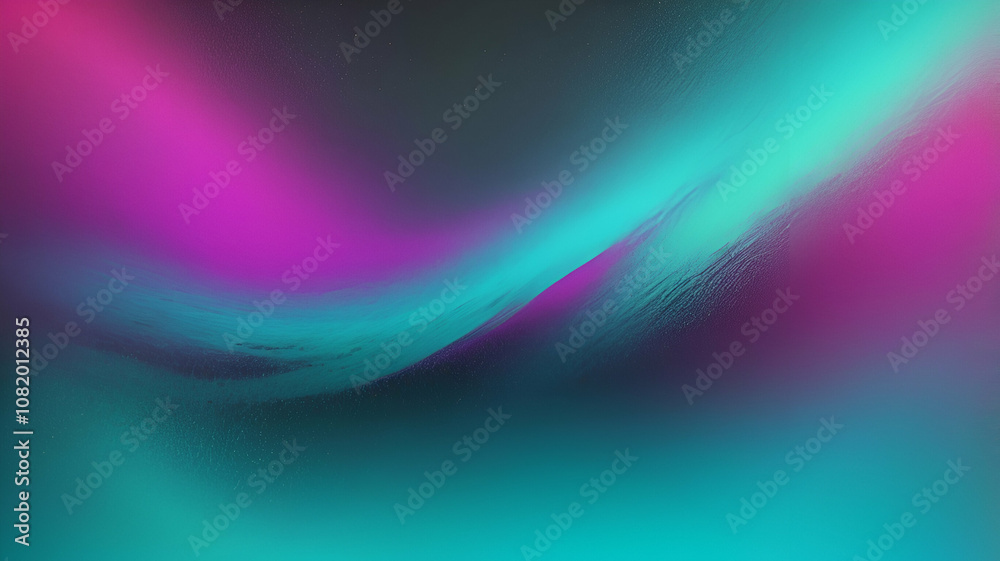 Fototapeta premium neon Cyan, Magenta, Lime, Gray glowing gradient background, a soft grainy noise texture with shimmering highlights and Smooth Transitions for a dynamic effect