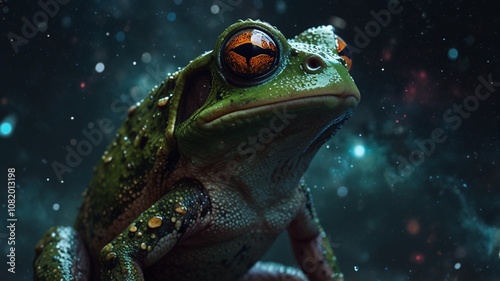  a beautiful realistic illustrated frog 