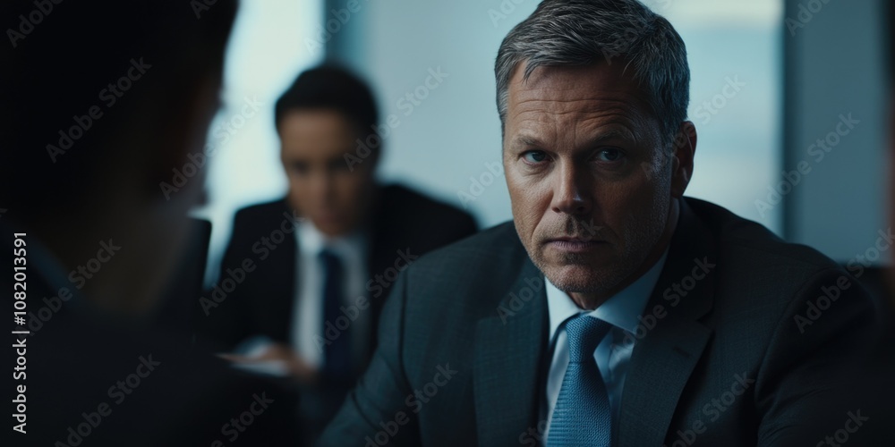 Intense Business Meeting Scene Intense Business Meeting Scene