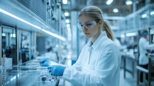 Engineers working with advanced automation and robotics in a digitally transformed factory