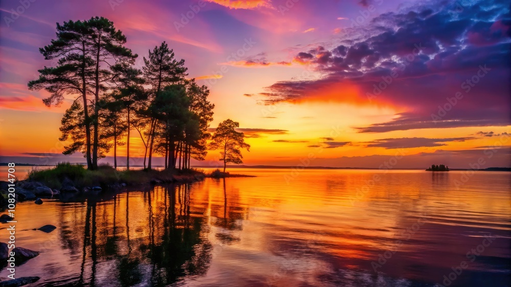 Mesmerizing sunset illuminates the Gulf of Finland in Russia, transforming the landscape into a canvas of color, perfect for capturing enchanting low light photography moments. Mesmerizing sunset illuminates the Gulf of Finland in Russia, transforming the landscape into a canvas of color, perfect for capturing enchanting low light photography moments.