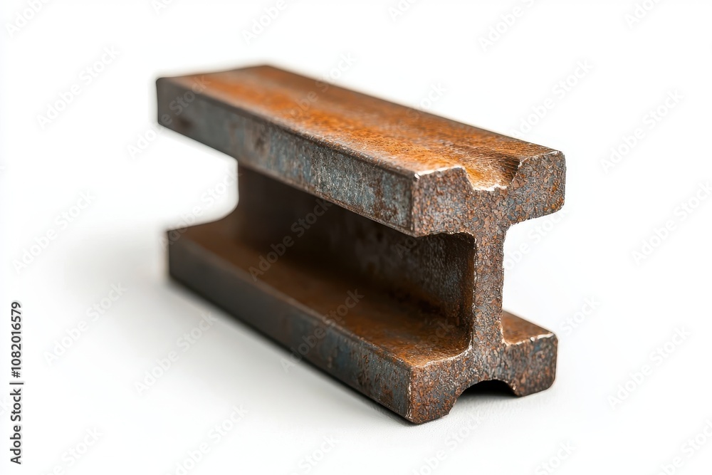 Industrial steel beam close-up studio setting product photography minimalist background macro view heavy-duty construction concept