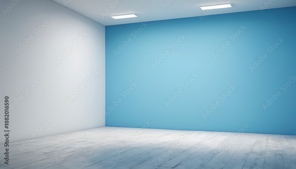 room with a blue wall and a wooden floor. The room is empty and devoid of furniture or decoration 9 room with a blue wall and a wooden floor. The room is empty and devoid of furniture or decoration 9