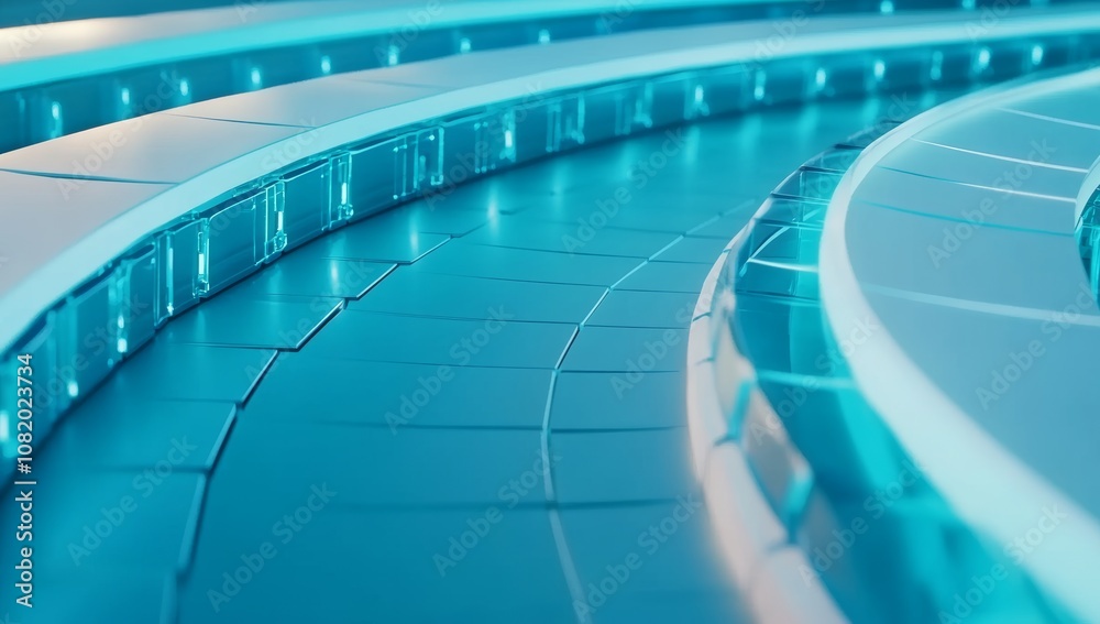 Blue Glass Background with Light and Shadow Waves and Abstract Lines Blue Glass Background with Light and Shadow Waves and Abstract Lines