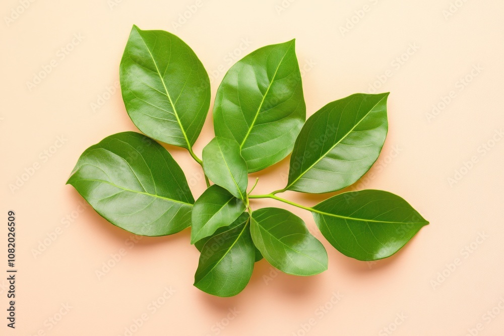 A colorful plant with vibrant green leaves on a bright pink background A colorful plant with vibrant green leaves on a bright pink background