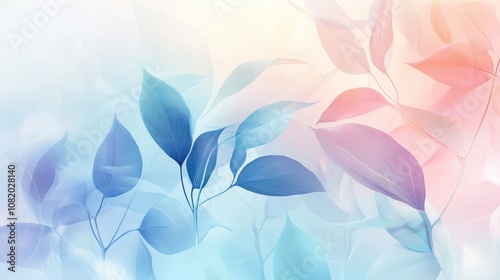 Luxury abstract design soft shapes and glowing botanical details for serenity