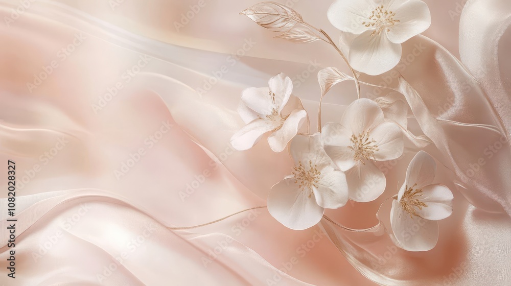 Blush pink and cream wallpaper gold flowers on a satin-like surface glowing accents for elegance Blush pink and cream wallpaper gold flowers on a satin-like surface glowing accents for elegance