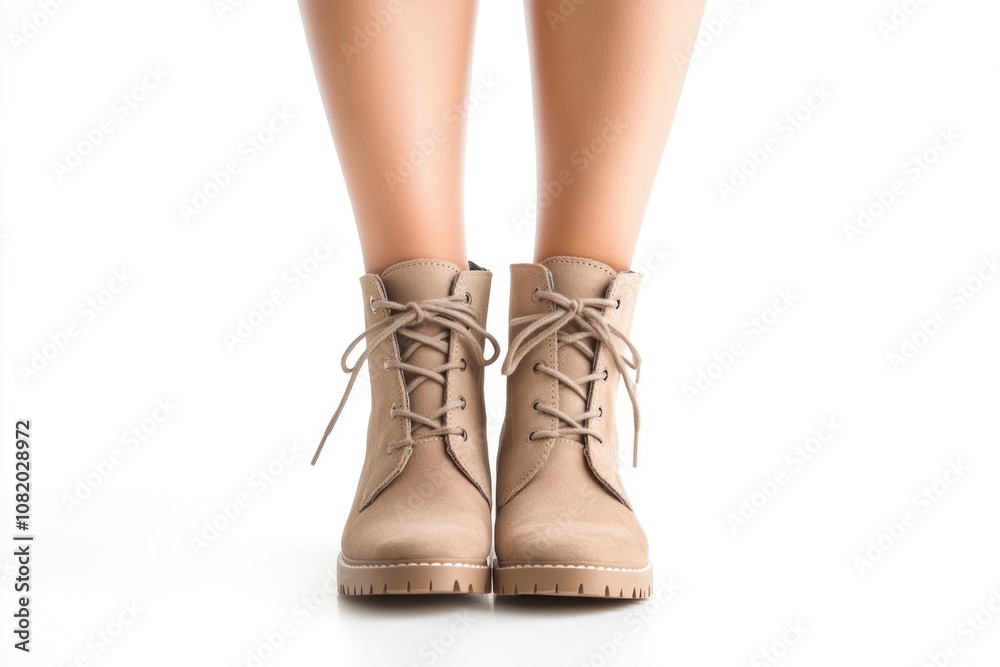 A pair of women's shoes placed on a clean white surface, ideal for close-up photography or showcasing footwear designs A pair of women's shoes placed on a clean white surface, ideal for close-up photography or showcasing footwear designs