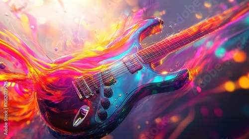 Vibrant strings melt into waves on a dynamic artistic wallpaper backdrop