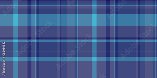 Napkin plaid fabric vector, fashion textile tartan check. 20s seamless texture background pattern in blue and cyan colors.