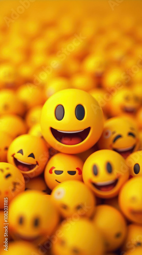 Cheerful Yellow Emojis on a Bright Yellow Background