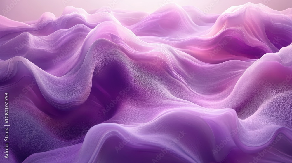 Obraz premium abstract background with flying tulle patterns in white and purple