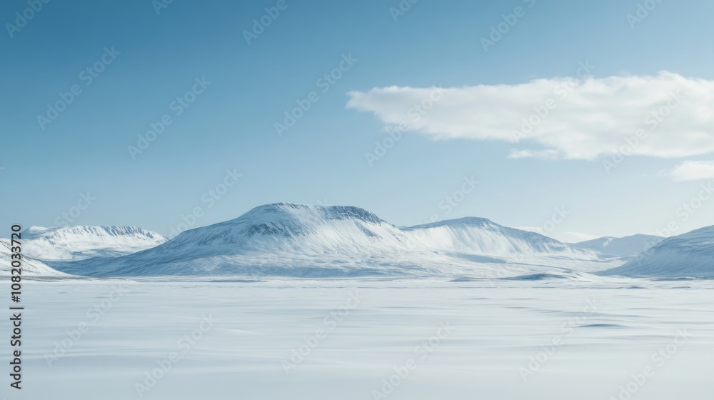 Majestic Snow-Covered Mountains Under a Pristine Sky Majestic Snow-Covered Mountains Under a Pristine Sky
