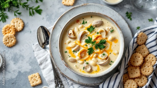 Recipe of hearty New England clam chowder photo