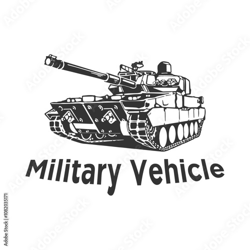 Battle Tank | Silhouette Logo Design photo