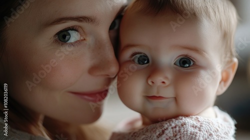 A mother cradling her newborn baby in her arms, a tender moment of love and care