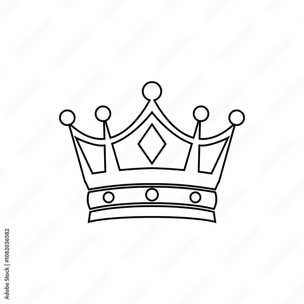 Doodle crowns. Line art king or queen crown sketch vector illustration design Doodle crowns. Line art king or queen crown sketch vector illustration design