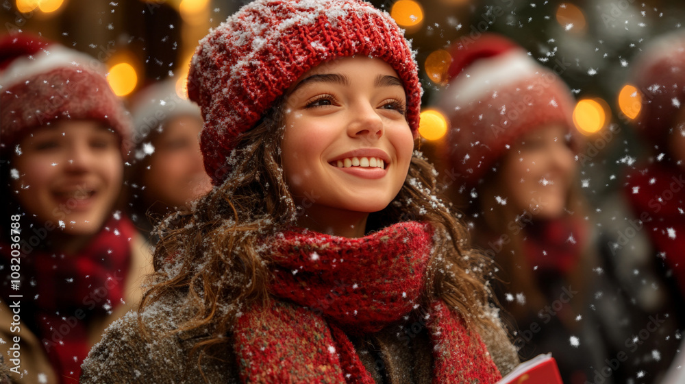 Charming Christmas Illustrations with Featuring A Group Of Friends Singing Carols In A Snowy Neighborhood Charming Christmas Illustrations with Featuring A Group Of Friends Singing Carols In A Snowy Neighborhood