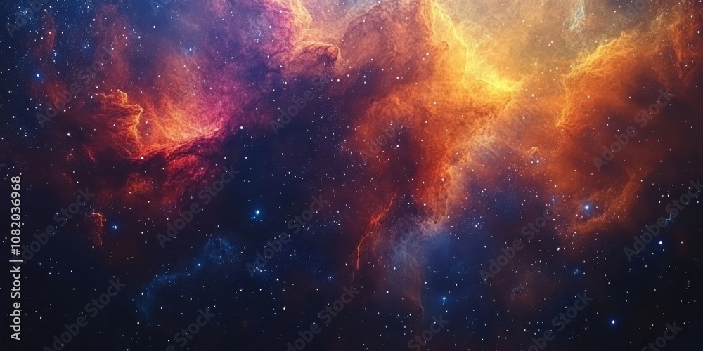 Obraz premium Vibrant Galactic Cloud in Deep Space Scene