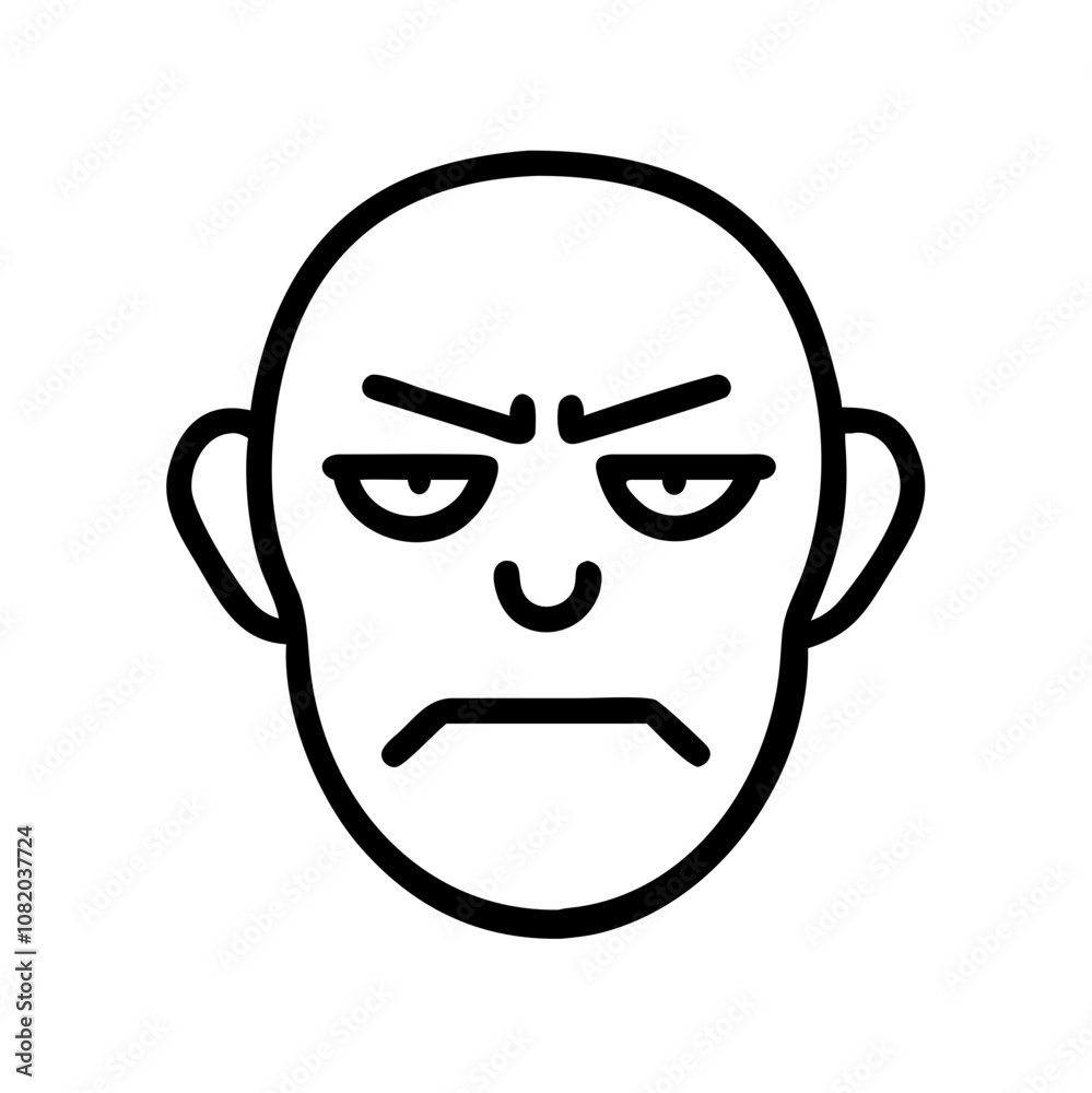 Brooding face icon representing anger and discontent in a straightforward and modern design
Brooding face icon representing anger and discontent in a straightforward and modern design