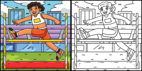 Track and Field Female High Jumping Illustration