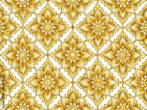 Golden Pattern on White Background - Rule of Thirds