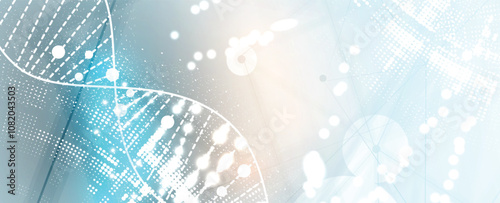 Minimalistic DNA abstract vector background. Biotechnology and science research