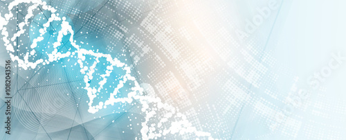 Minimalistic DNA abstract vector background. Biotechnology and science research