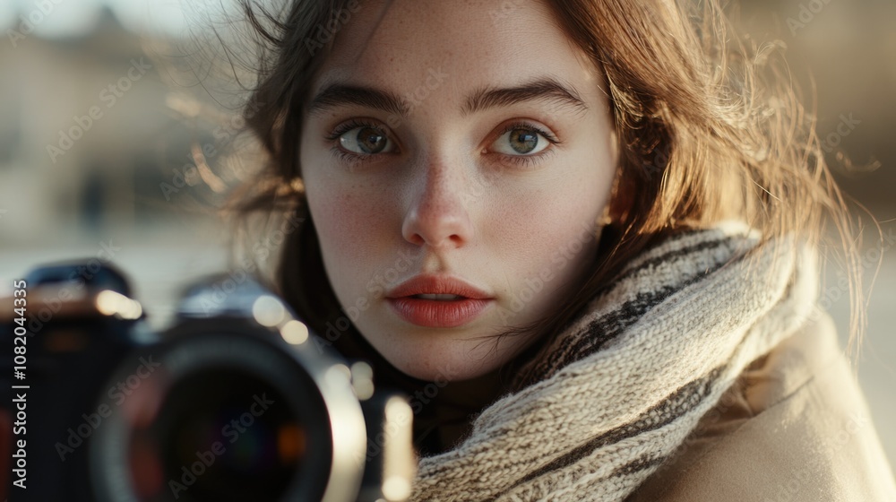A person holding a camera in front of their face, creative expression and self-portraiture concept A person holding a camera in front of their face, creative expression and self-portraiture concept