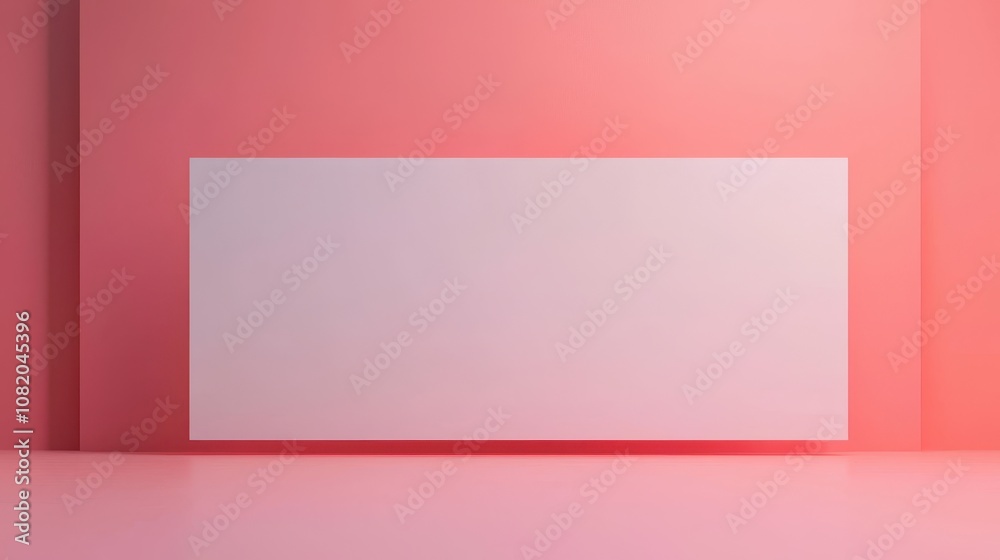 Minimalist Pink Wall with Blank Canvas for Artwork Minimalist Pink Wall with Blank Canvas for Artwork