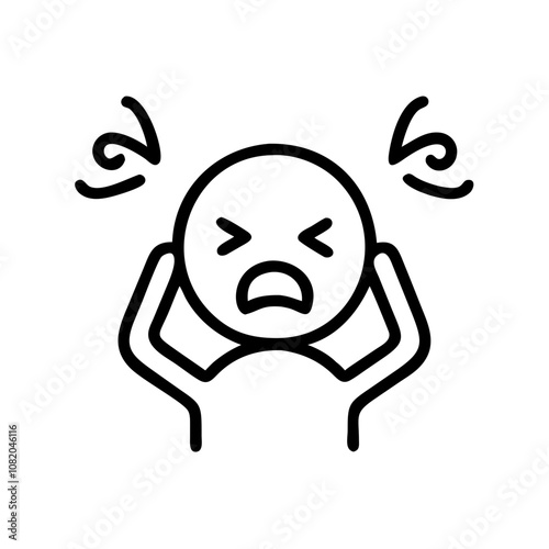 Emotional outburst icon depicting a person expressing frustration and distress in a modern design
