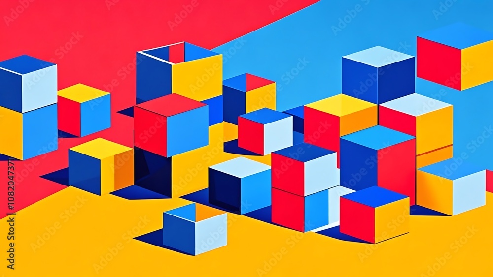 Abstract geometric shapes with vibrant colors on a colorful background. Abstract geometric shapes with vibrant colors on a colorful background.