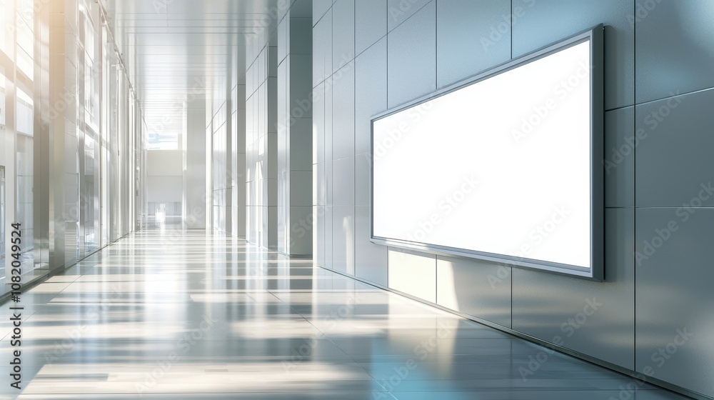 Modern hallway with empty advertising space Modern hallway with empty advertising space